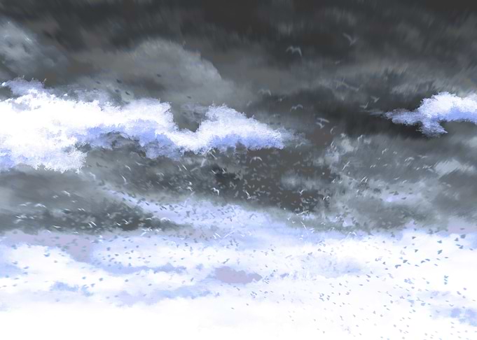 sky swallows and rain