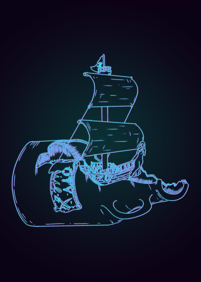 Pirate Ship in a Bottle