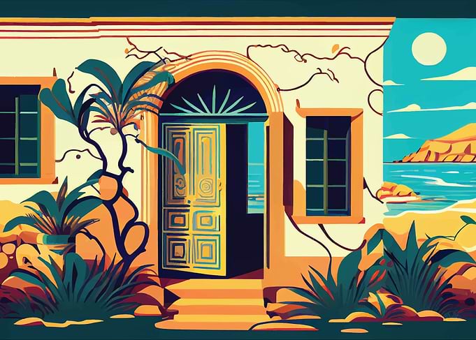 front door of house yard