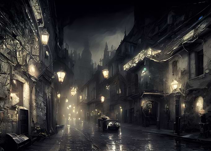 Dark alley in the city