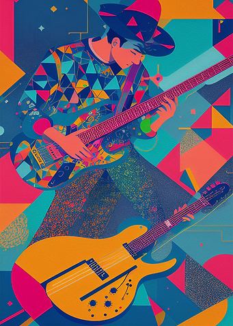 Energetic Guitar Player