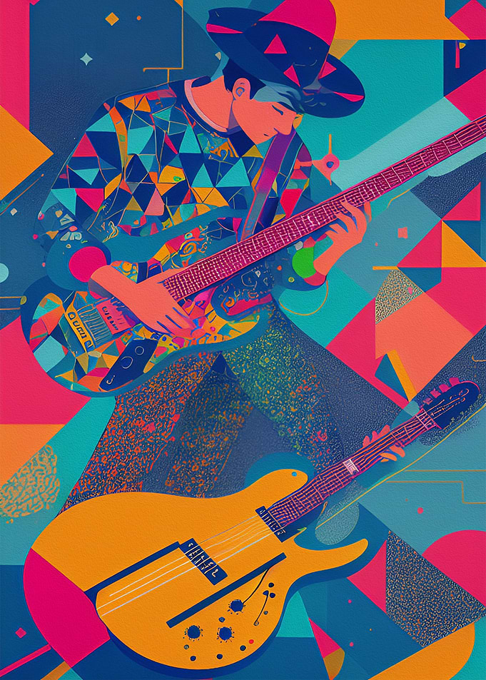 Energetic Guitar Player