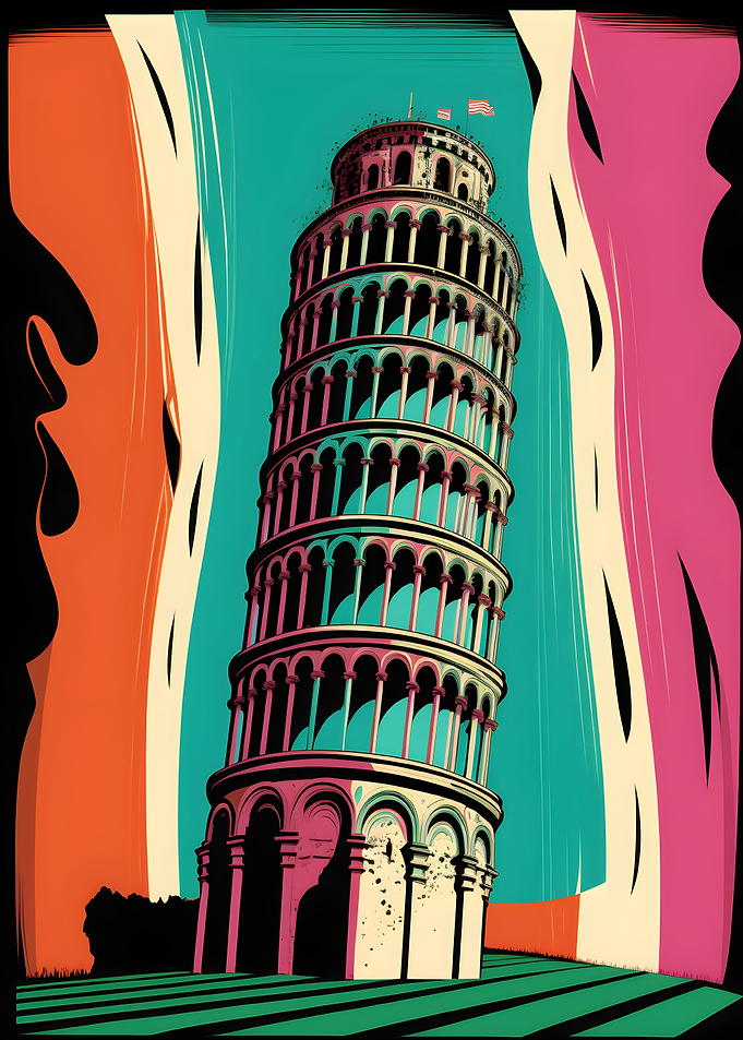 Tower of Pisa Italy Colors