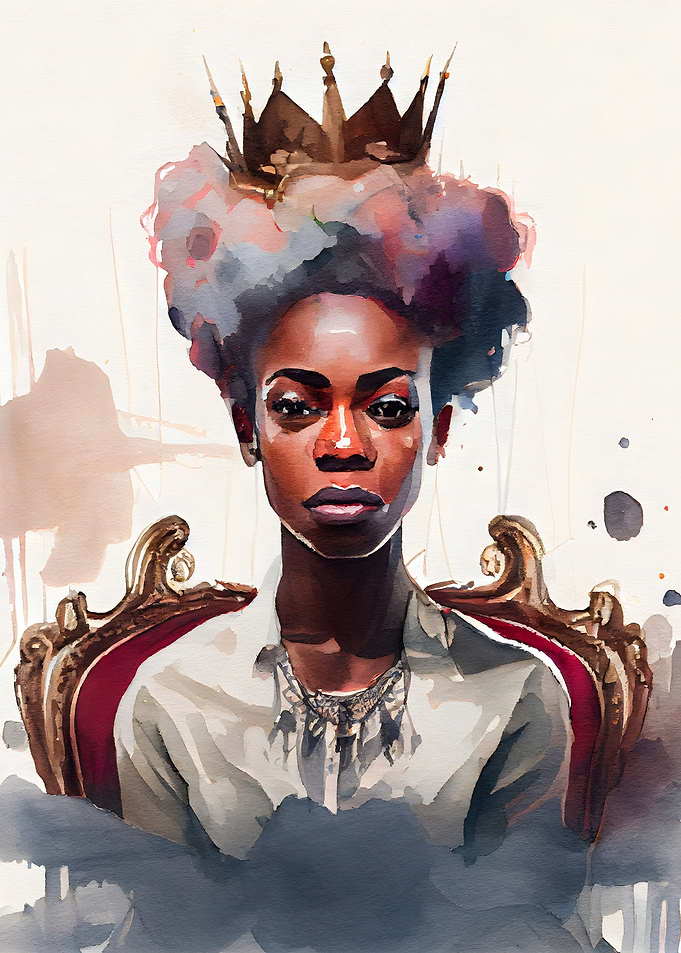 African Woman Watercolor