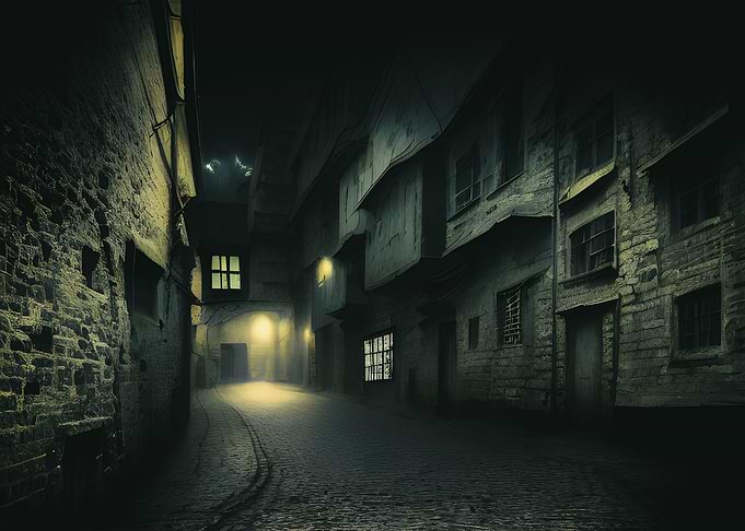 Dark alley in the city