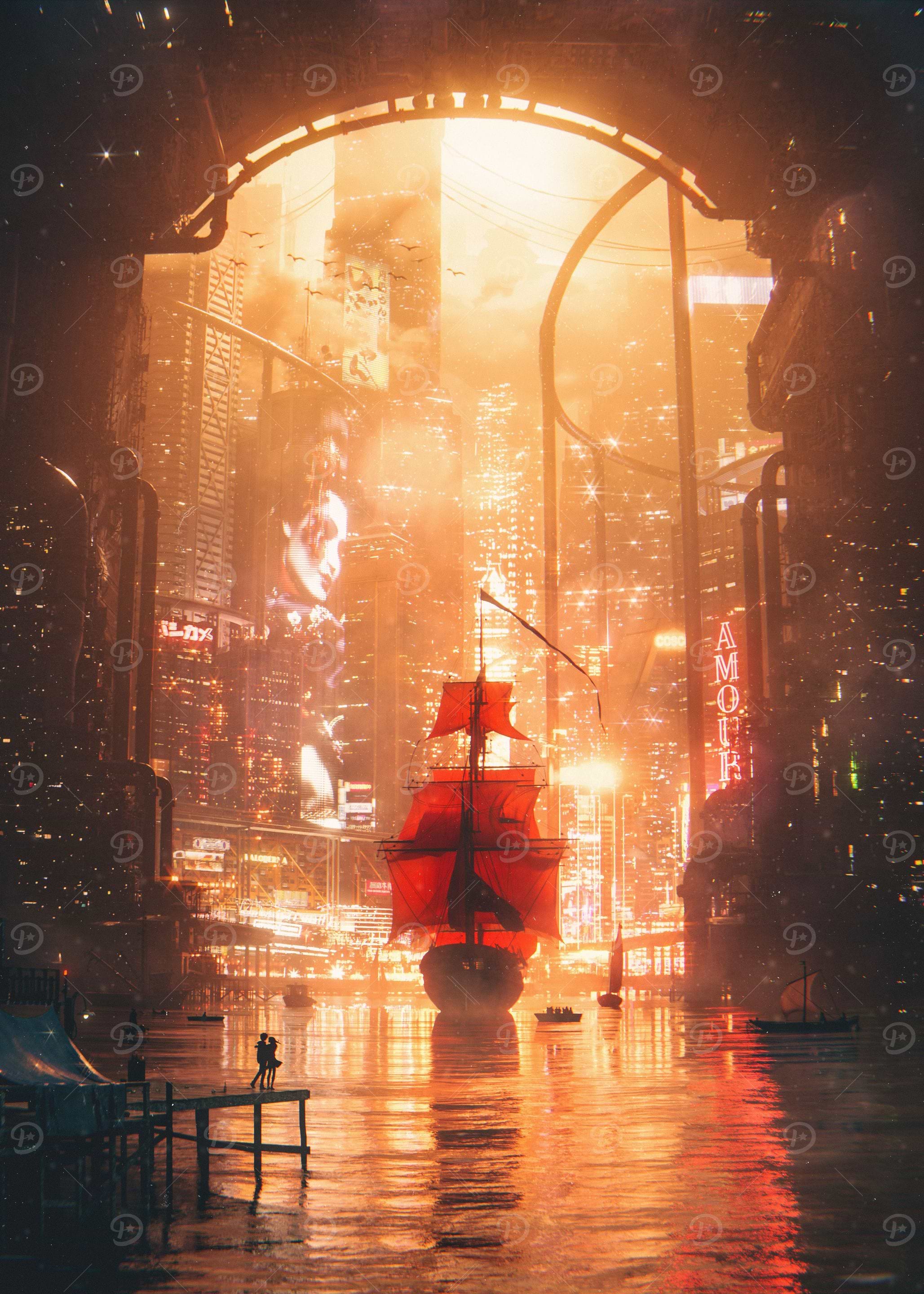 Sunset At The Harbor