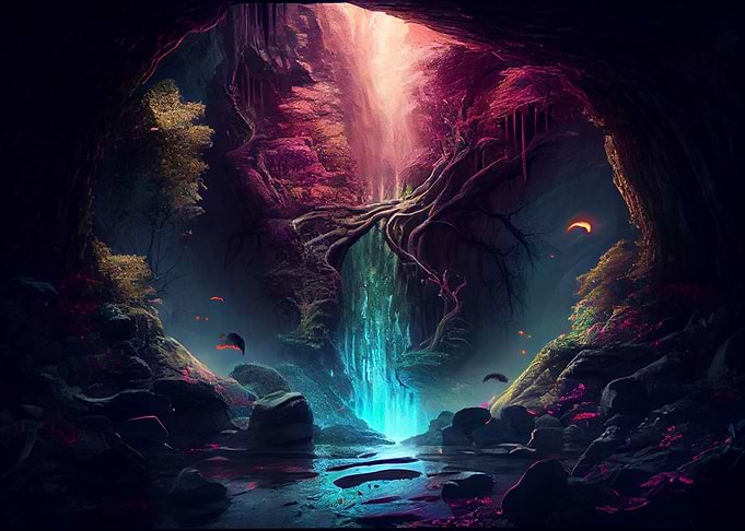 Magical waterfall