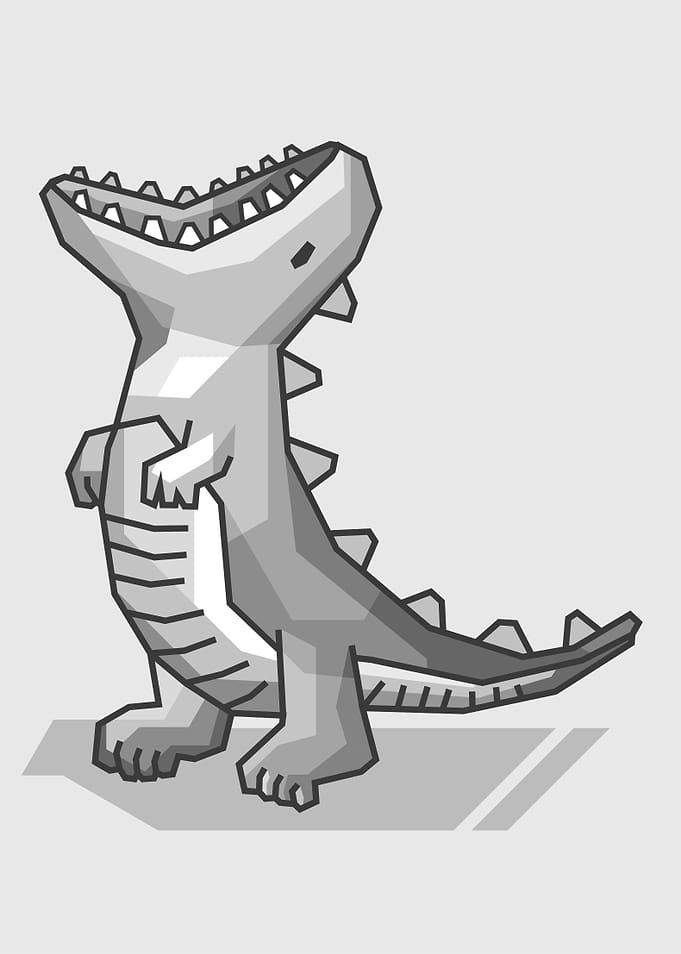 Black White Dino
