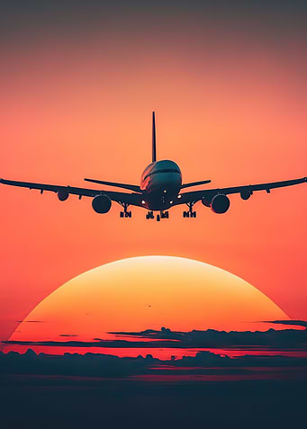 plane sunset
