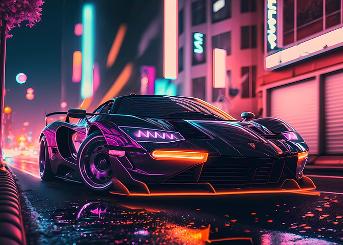 Neon Super Car