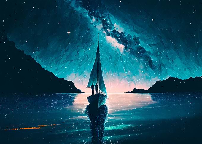 A sailboat with people