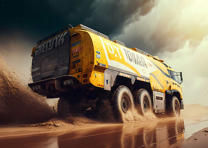 Dakar rally truck motion