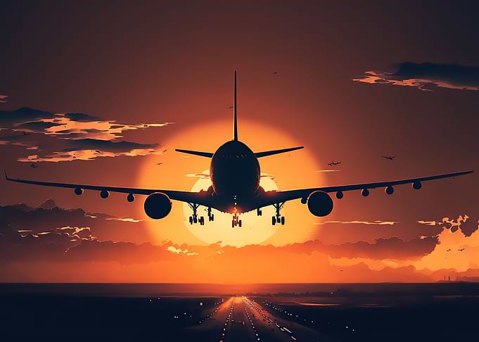 plane sunset