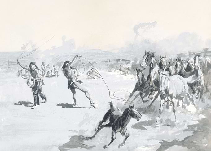 Indians Herding Horses