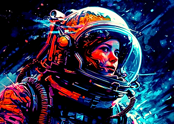 Colorful astronaut girl