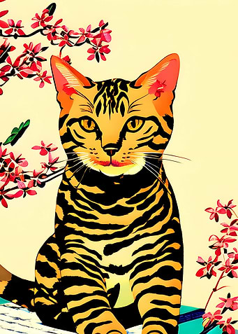 Bengal cat sitting