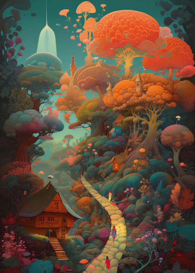 Art Landscape with house