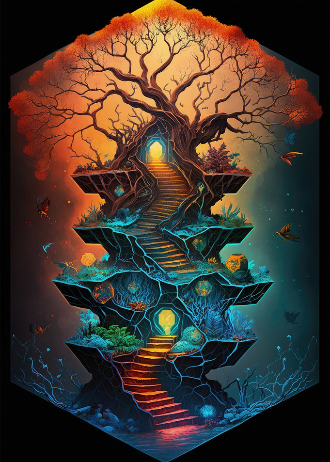 Fantasy hexagonal world