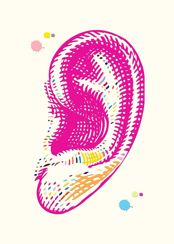 Audiology Art Print Ear