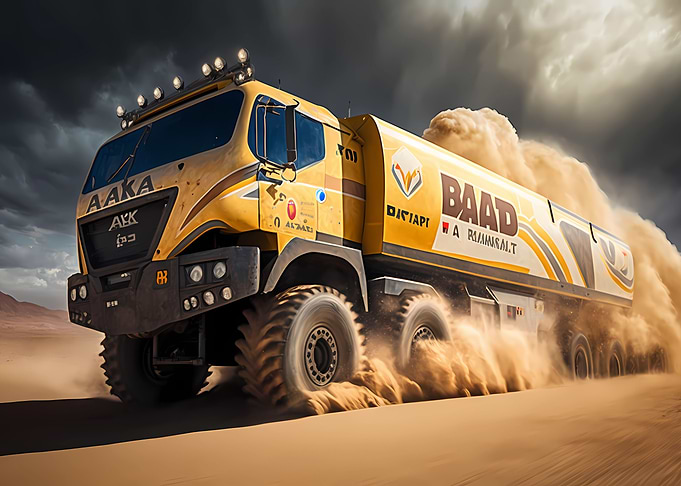 Dakar rally truck motion