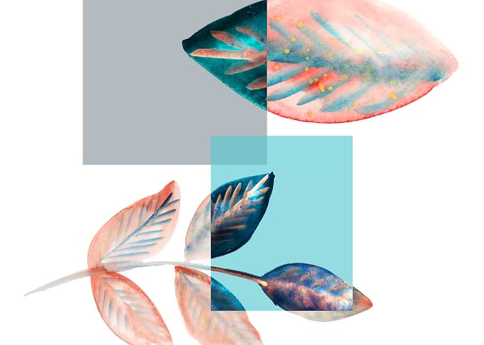 Cyan Red Leaf