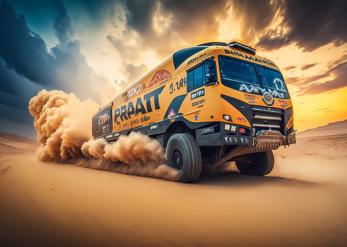 Dakar rally truck motion