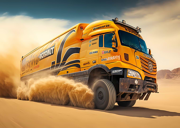Dakar rally truck motion