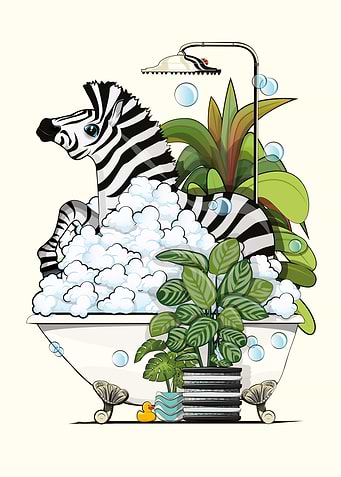 Zebra Bubble Bath Bathtub