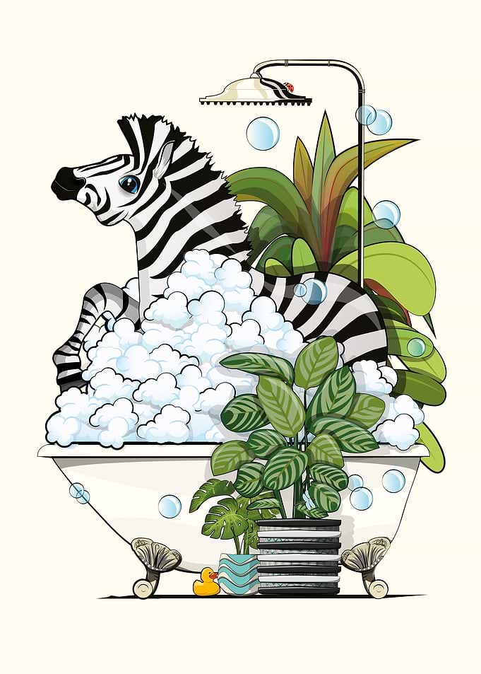 Zebra Bubble Bath Bathtub