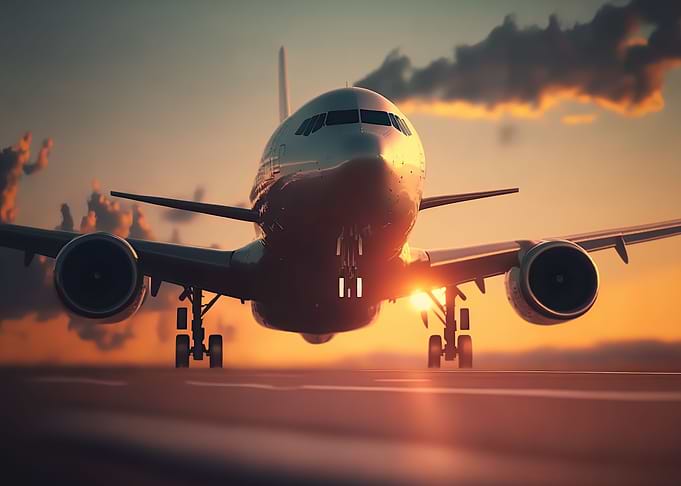 plane sunset