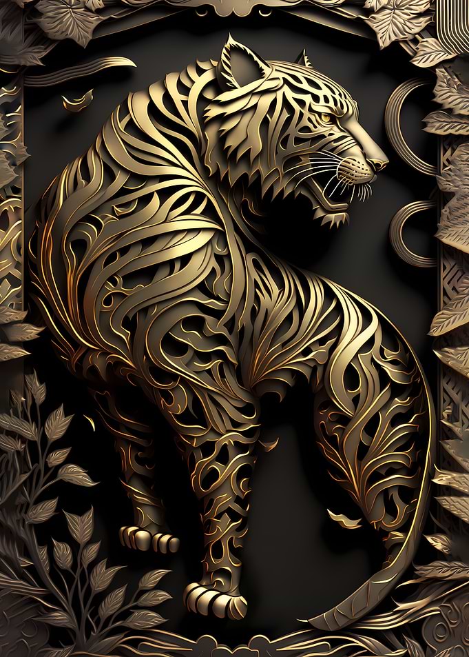 Tiger Lord Golden Art Deco