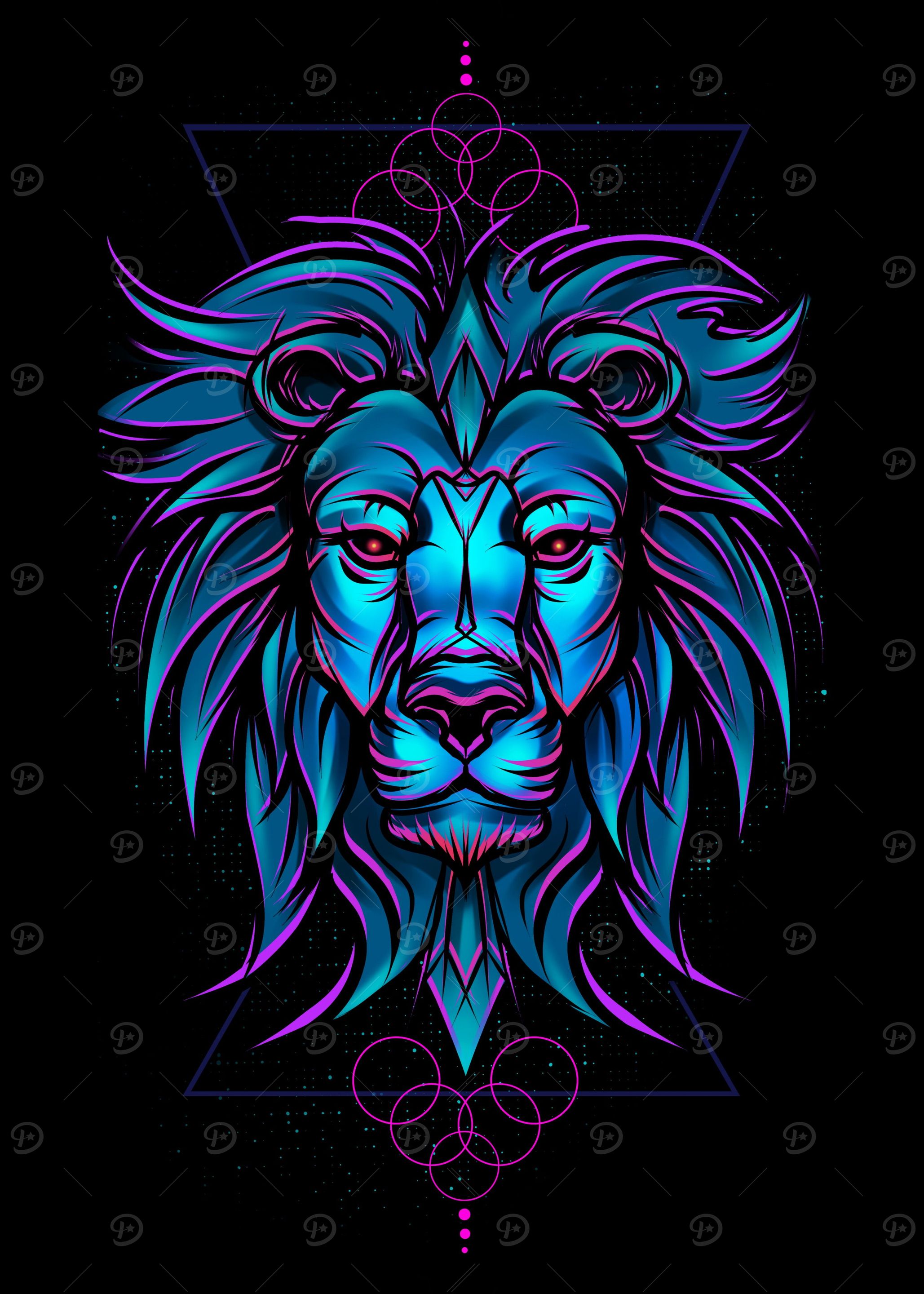 Lion with Angry Face