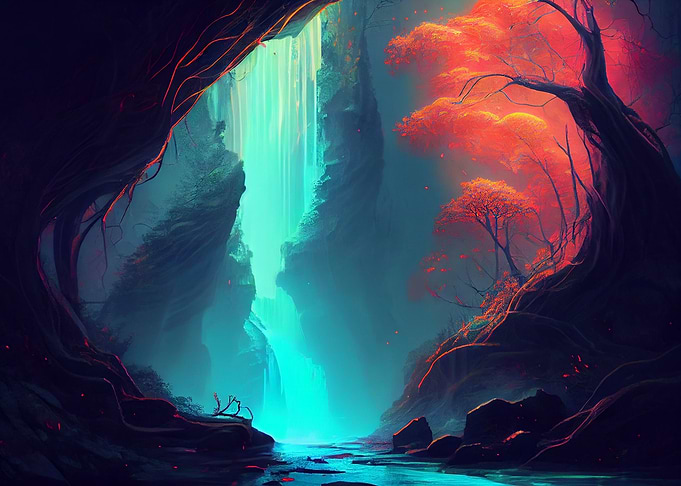 Magical waterfall