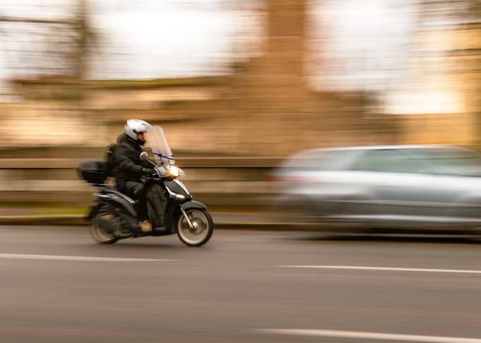 Motorcycle in motion blur