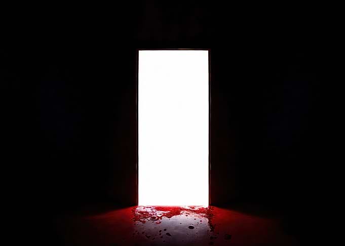 Door white dark room blood