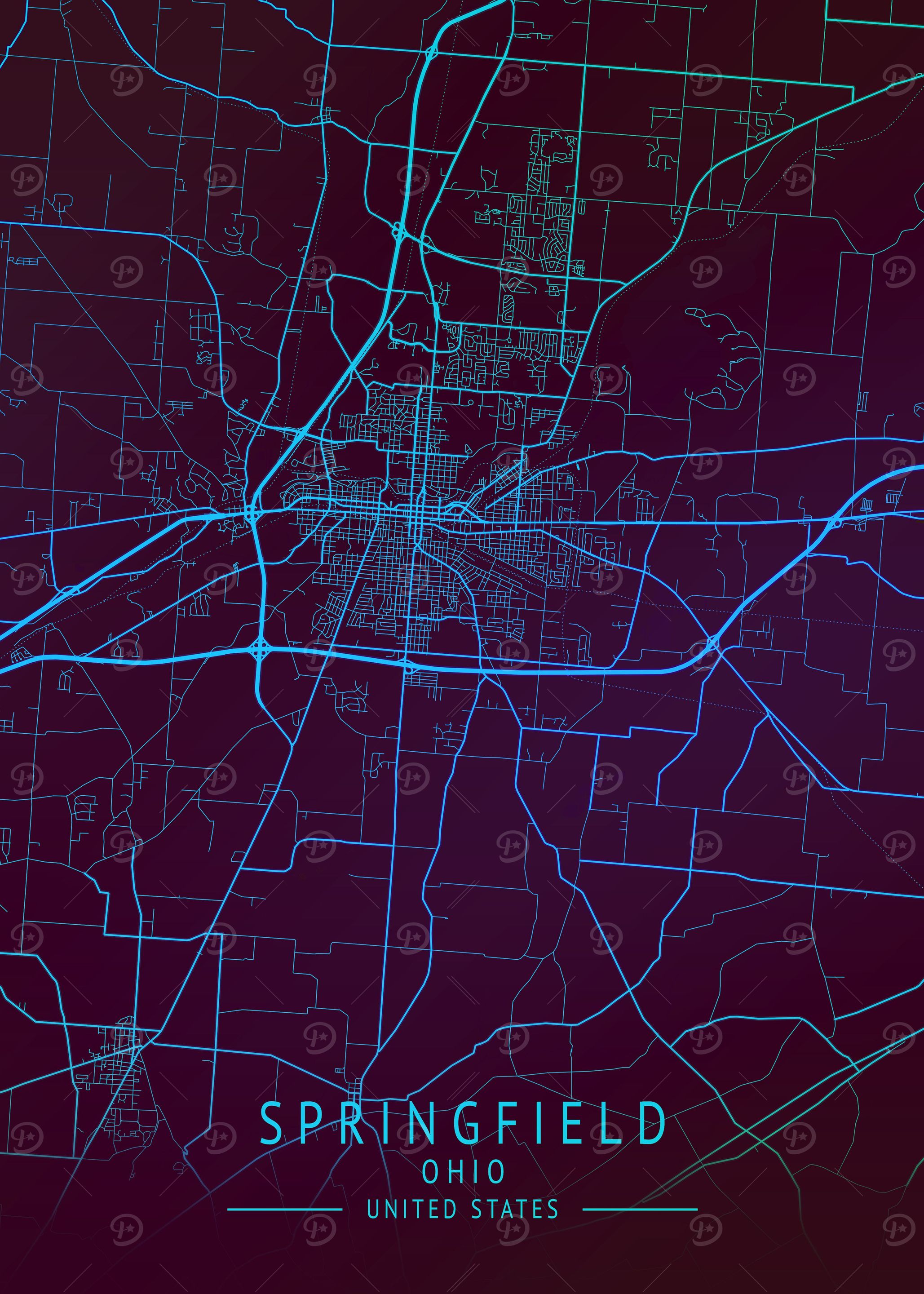 Springfield USA City Map