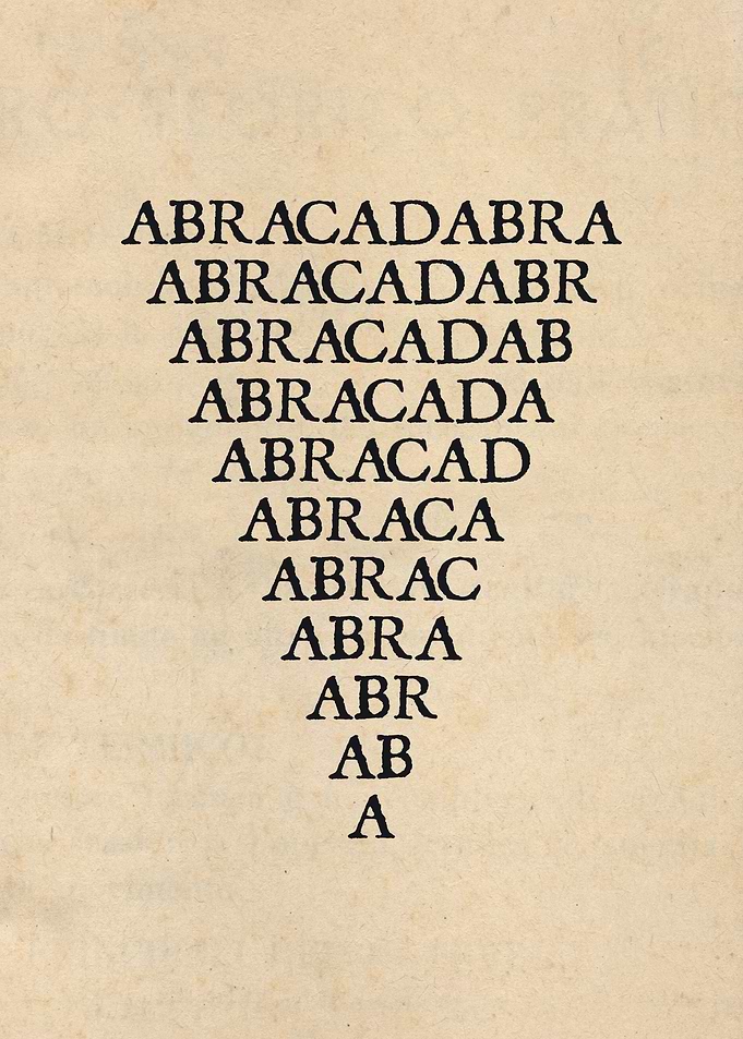 Abracadabra magic triangle