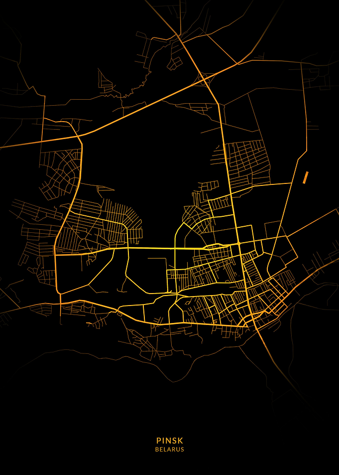 Pinsk City Map Gold
