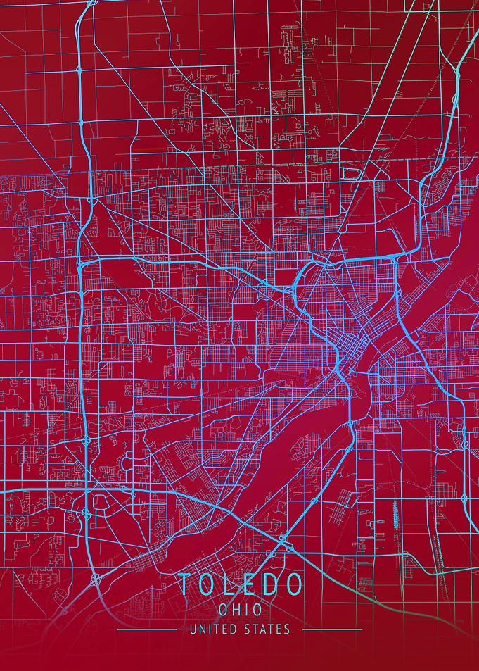 Toledo USA City Map