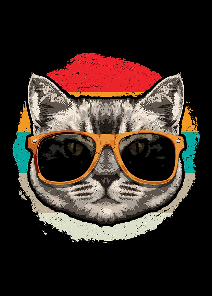 Sunglasses Cat Retro
