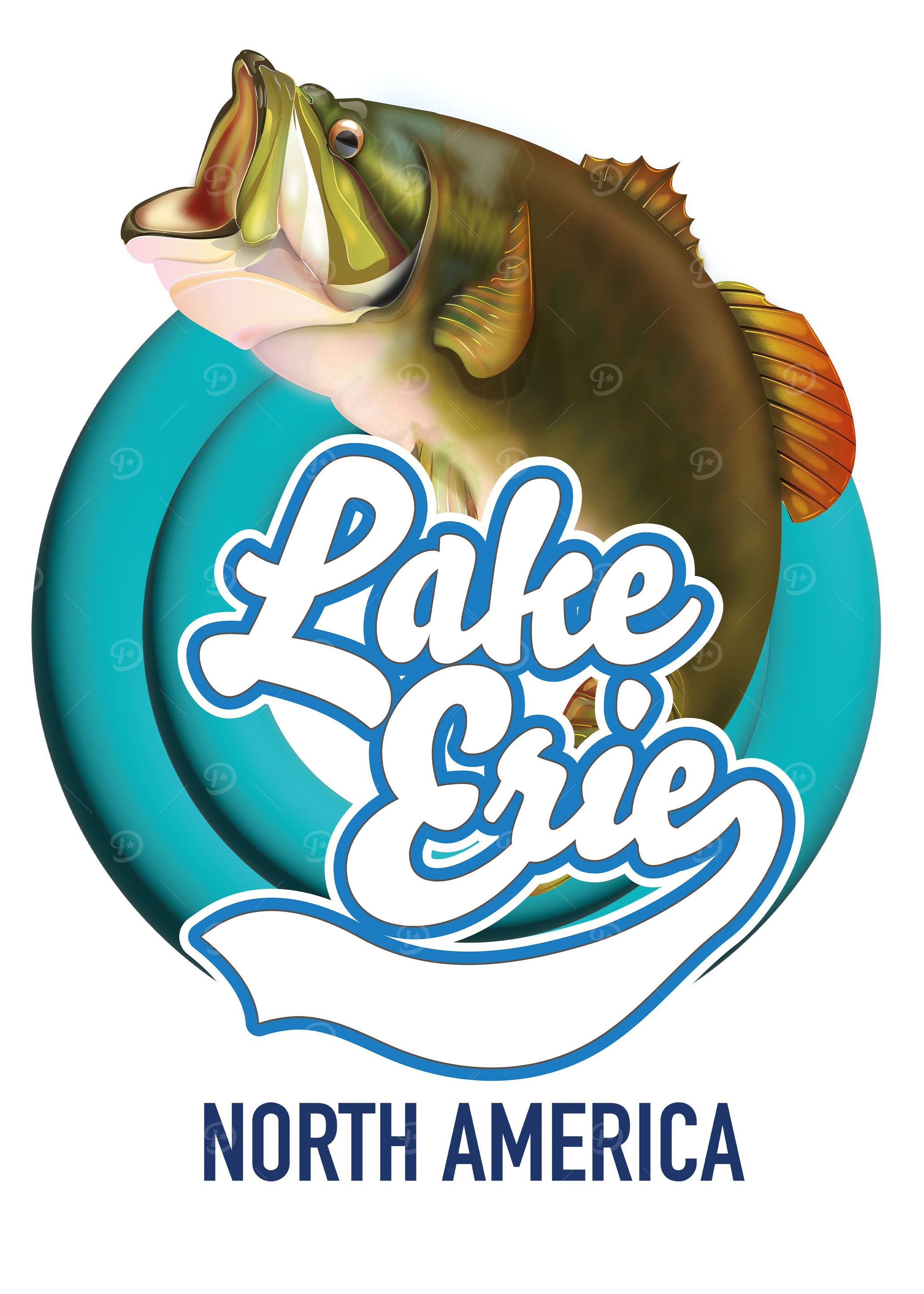 Lake Erie fishing logo
