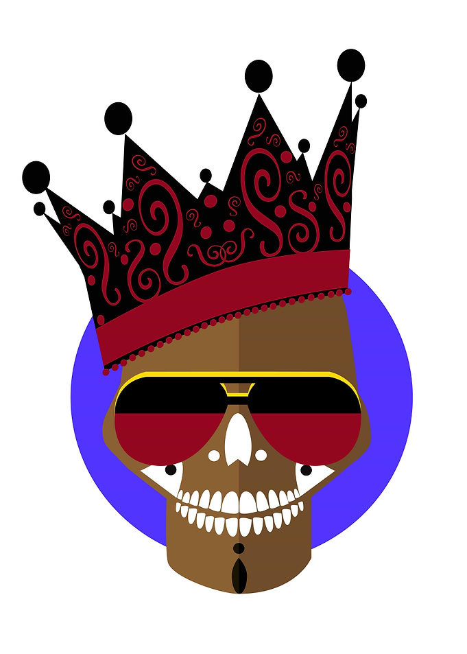 Afro king skull logo with