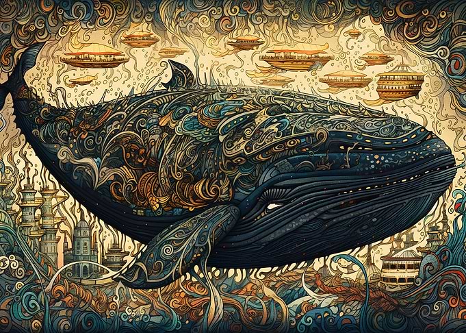 Abstract painting Whale