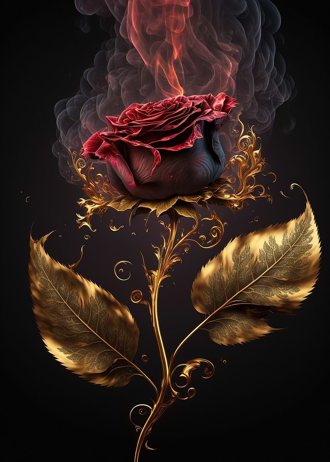Abstract golden rose
