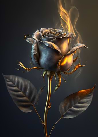 Abstract golden rose