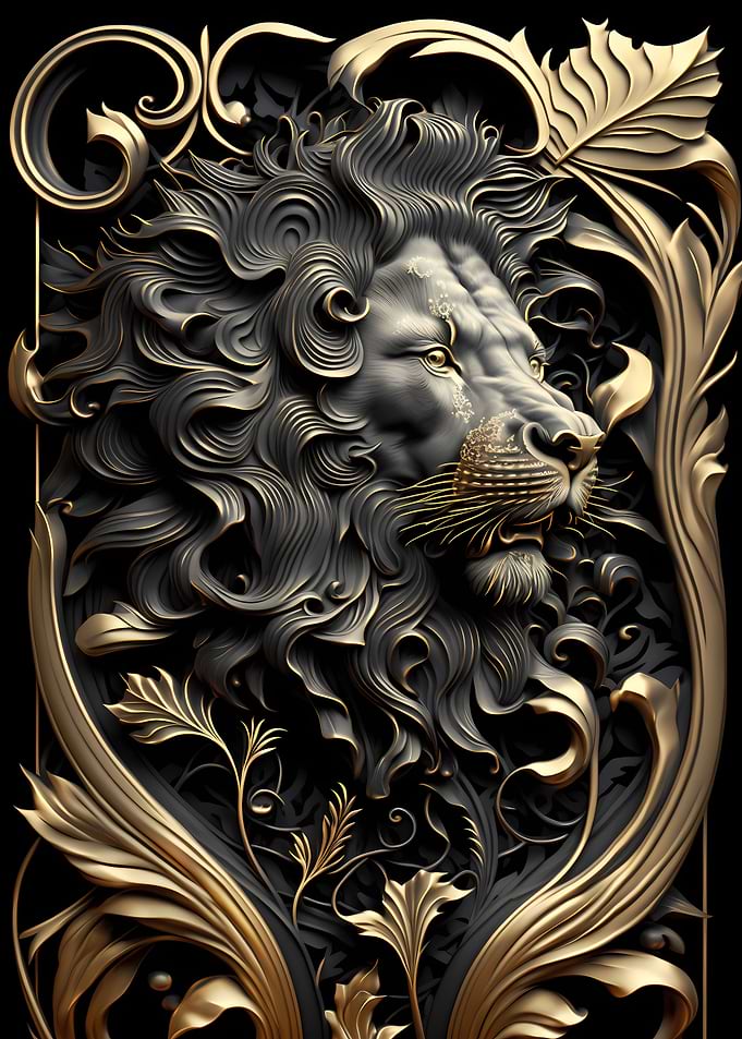 Lion Lord Golden Art Deco