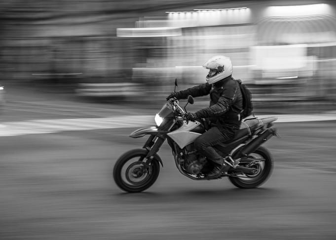 Motorcycle in motion blur