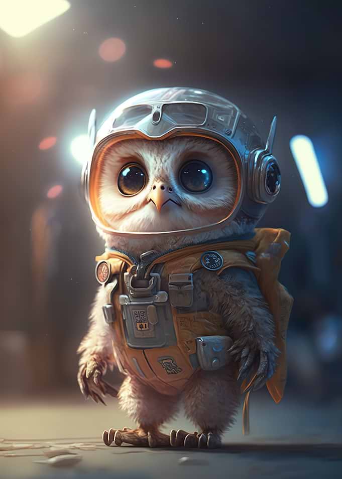 Astronaut Space Owl