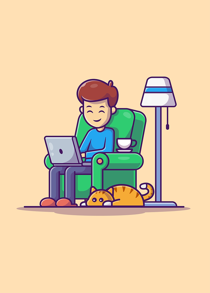 Male Working On Laptop