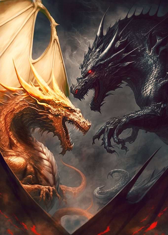 Dragons clashing